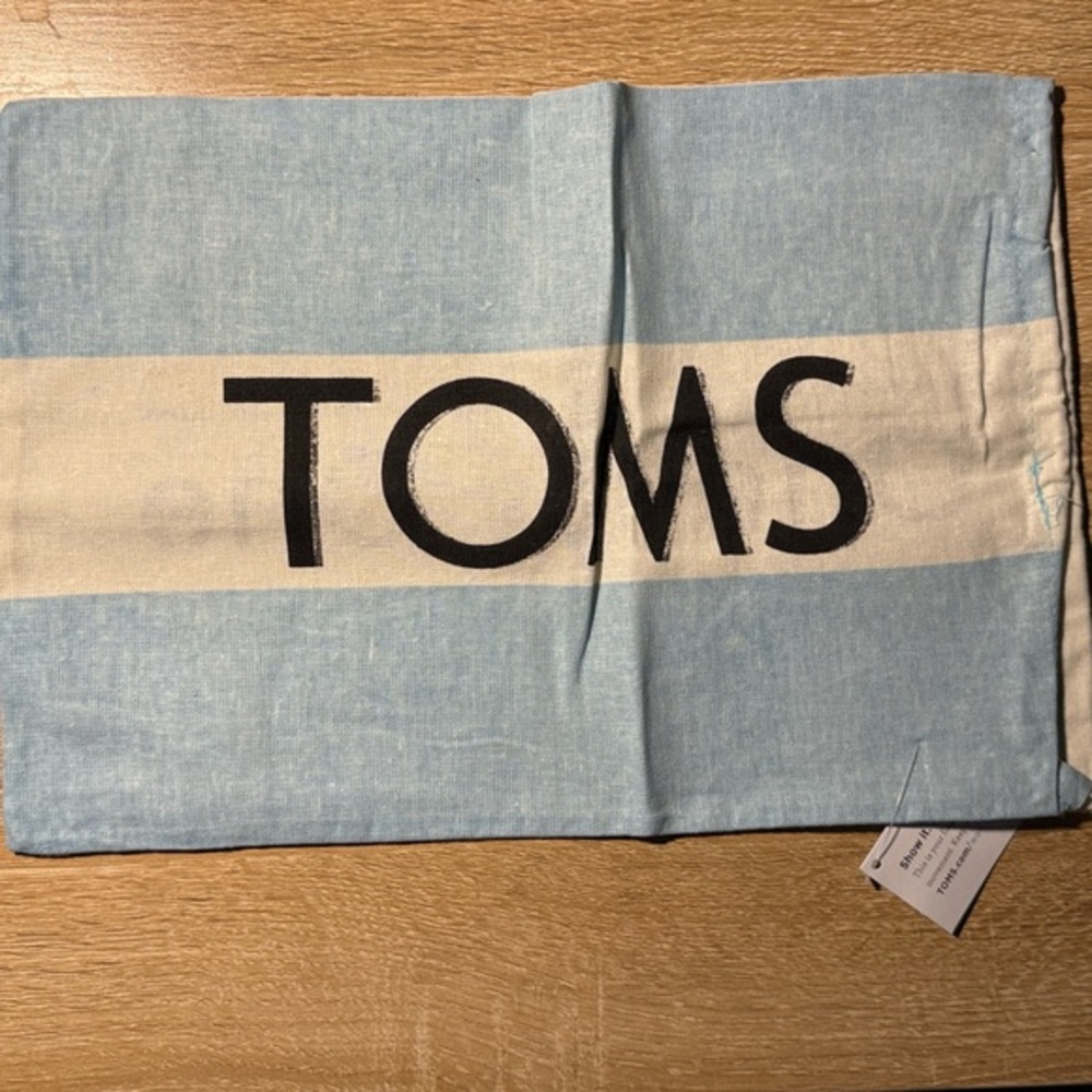 TOMS Beige and Light Blue Dust Bag